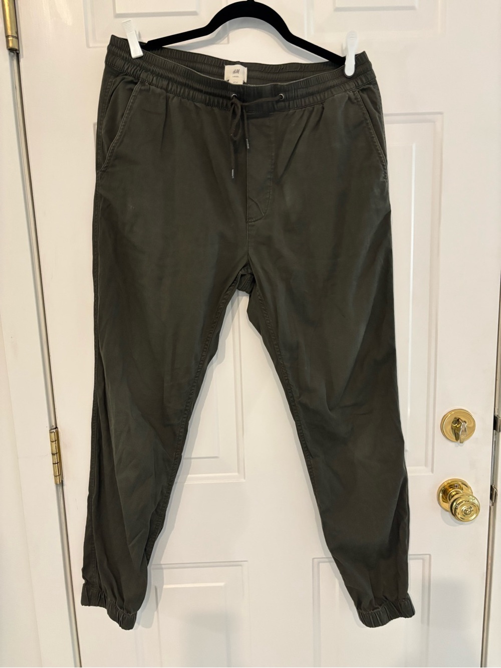 H&M Dark Olive Men's Drawstring Jogger Pants